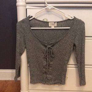 LA Hearts lace up crop top